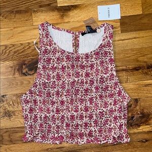 Forever 21 Floral Crop Top - Red and White